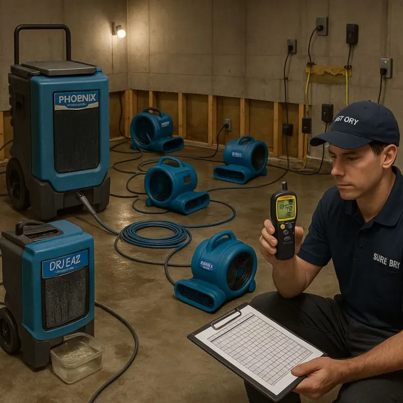 Structural Drying and Dehumidification process in Maple Plain, MN